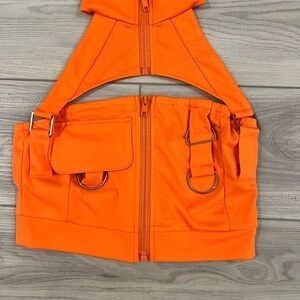 Orange Utility Vest with Pockets
